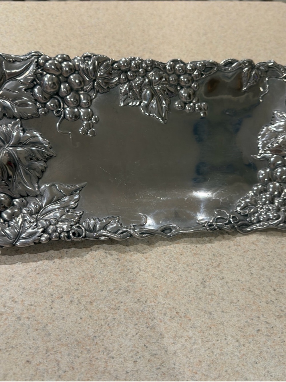 Arthur Court Silver Grape Vine Vanity Tray